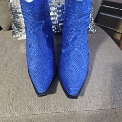 Boots Ladies Blue Sparkles-size 8