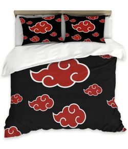 3-Pcs Anime Bed Duvet Cover Set with 1 Duvet Cover + 2 Pillowcases,Ultra Soft Microfiber Breathable Comforter Cover Sets,3D Cartoon Printed Bedding Se