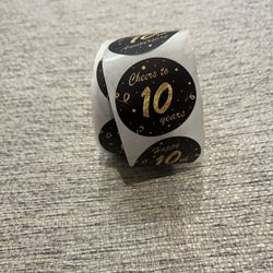 10 Year Anniversary Stickers 
