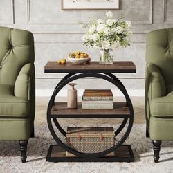 Narrow table with three storage shelves new