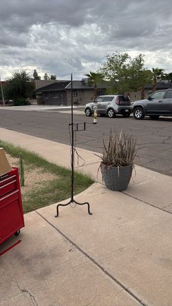 Wrought Iron Floor Lamp with Edison Bulb