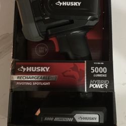 Husky 5000 Lumen Hybrid Power Swivel Rechargeable Spotlight
