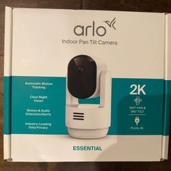 Arlo Essential Indoor Pan & Tilt Security Camera 2K (2025) – Wired, Smart Detection