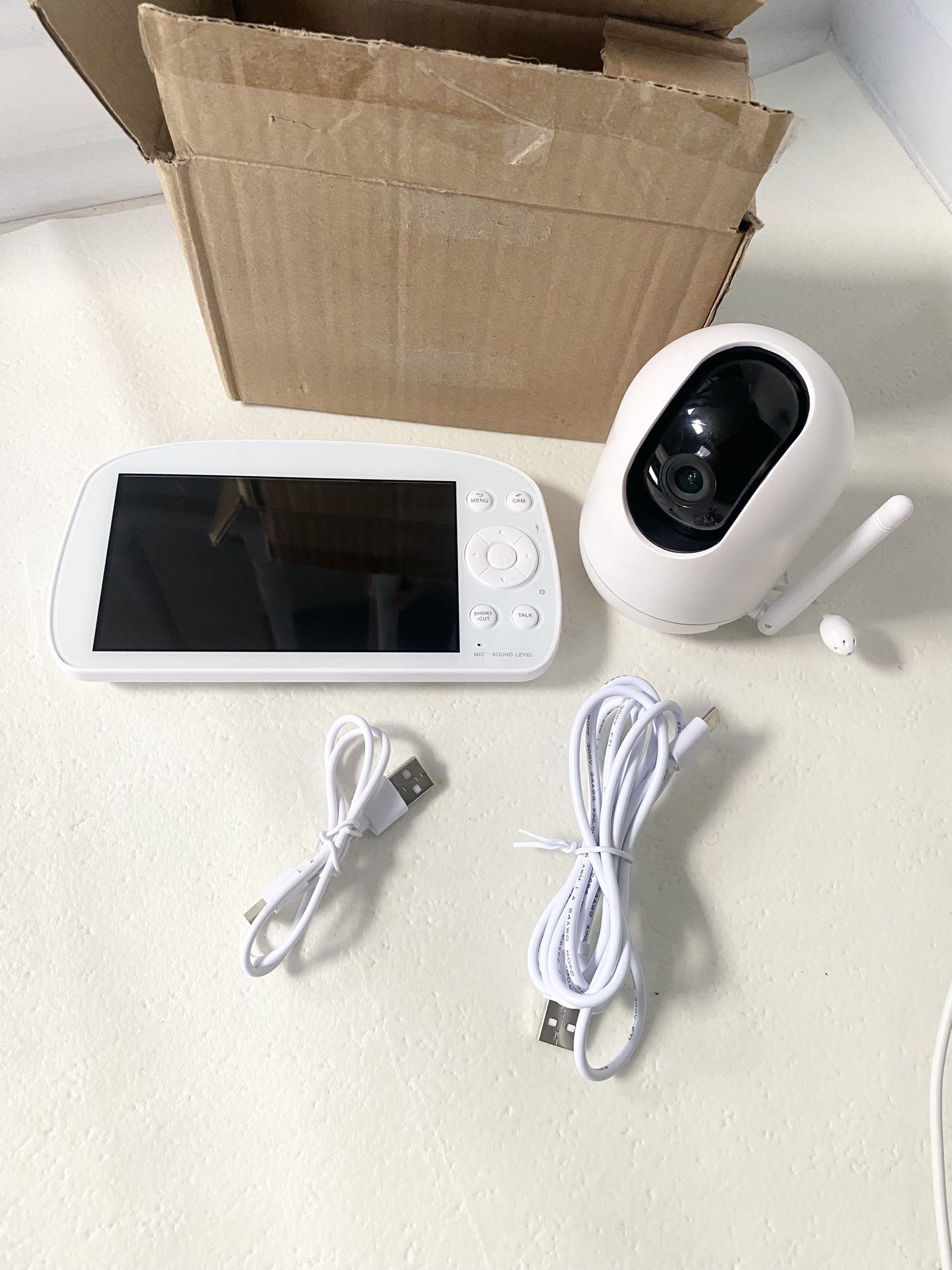 Smart WiFi Baby Monitor with Camera and Audio, 5.5” 1080P Wall-Mountable Display, 360° Pan & Tilt, HD Night Vision, Soothing Music, Multi-User Support