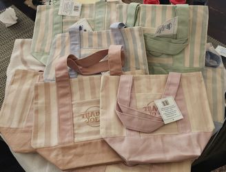 Trader Joe's Pastel Tote Bags , Striped and Solid Colors - $10ea