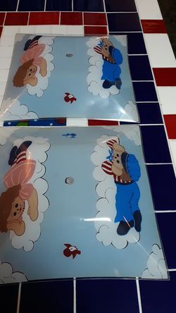Vintage Raggedy Ann and Andy ceiling light covers