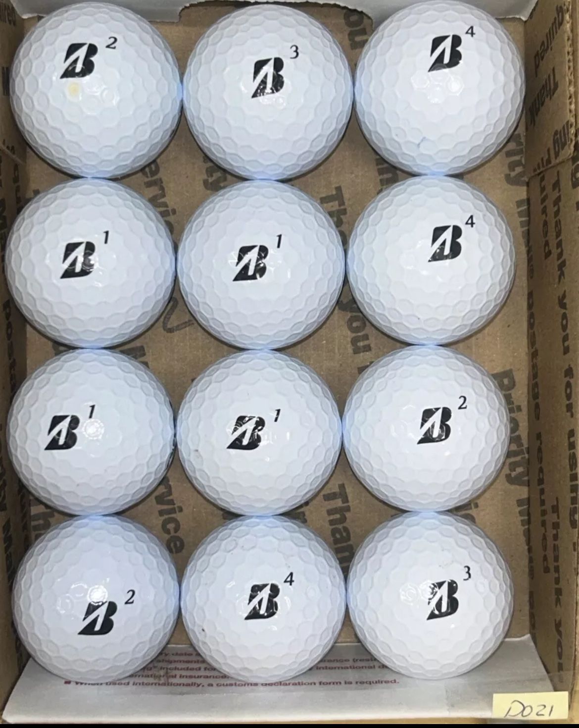 12 Bridgestone E12 Golf Balls 5/4a Lot D021