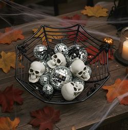 24 Pcs Halloween Disco Decorations with Bowl