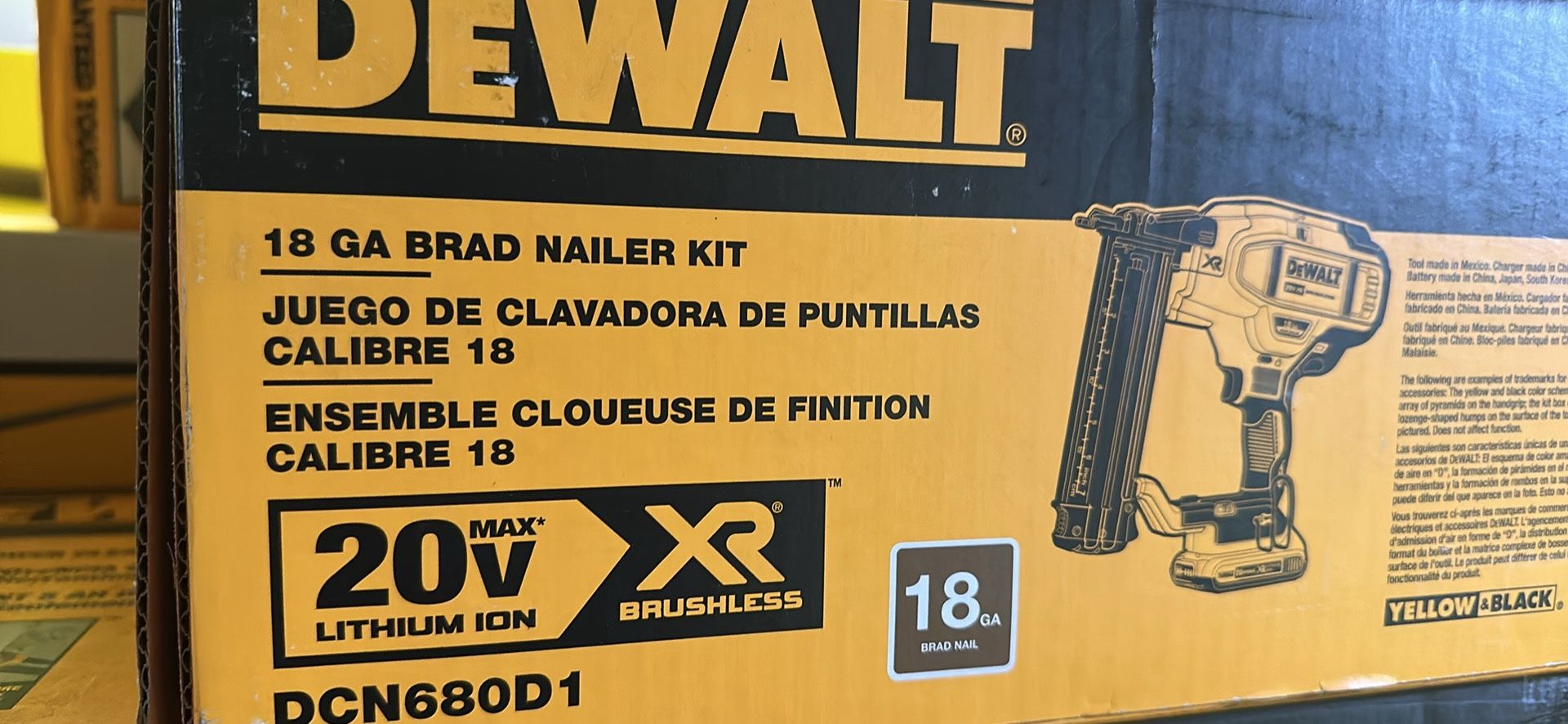 Dewalt 18g Brad nailer kit $350 (financing available)