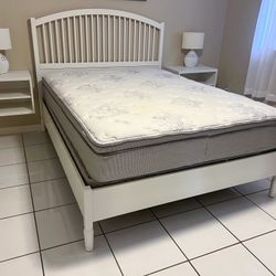 IKEA White Queen Size Bed frame, 2 Floating Nightstands, 6 Drawer Dresser.  