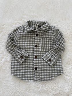 Rylee + Cru Green plaid Gingham Button Down Shirt