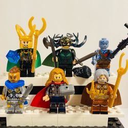 Thor Hela Loki Family & Friends 6pc Set Marvel Minifigures LEGO Compatible