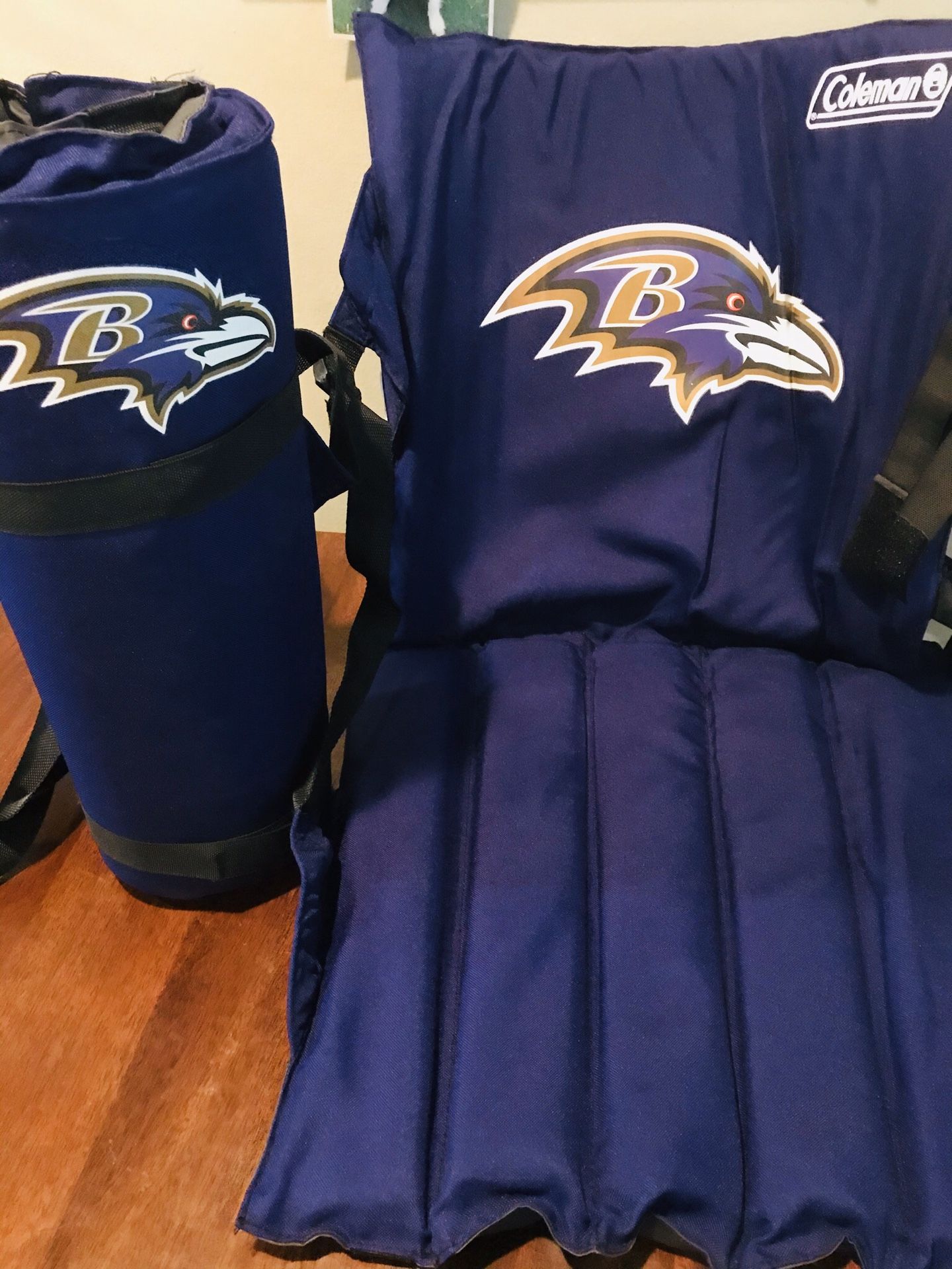 NFL Ravens roll-up stadium cushions, set of 2!