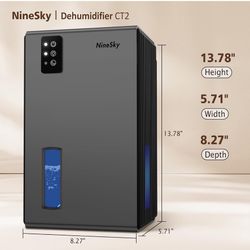 NineSky Dehumidifiers for Home, 95 OZ Water Tank, (1000 sq.ft) Dehumidifiers for Bathroom Bedroom Basement with Auto Shut Off,7 Colors LED Light (Whit