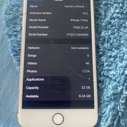 iPhone 7 Plus 32GB Working Good  UNLOCKED