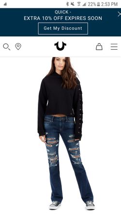 True Religion Billie destroyed jeans