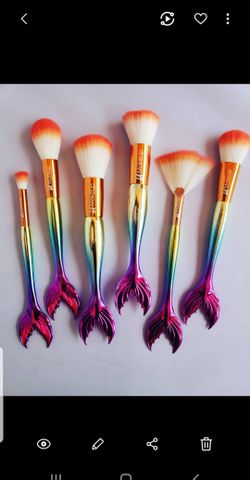 6pcs set mermaid tail makeup brush set