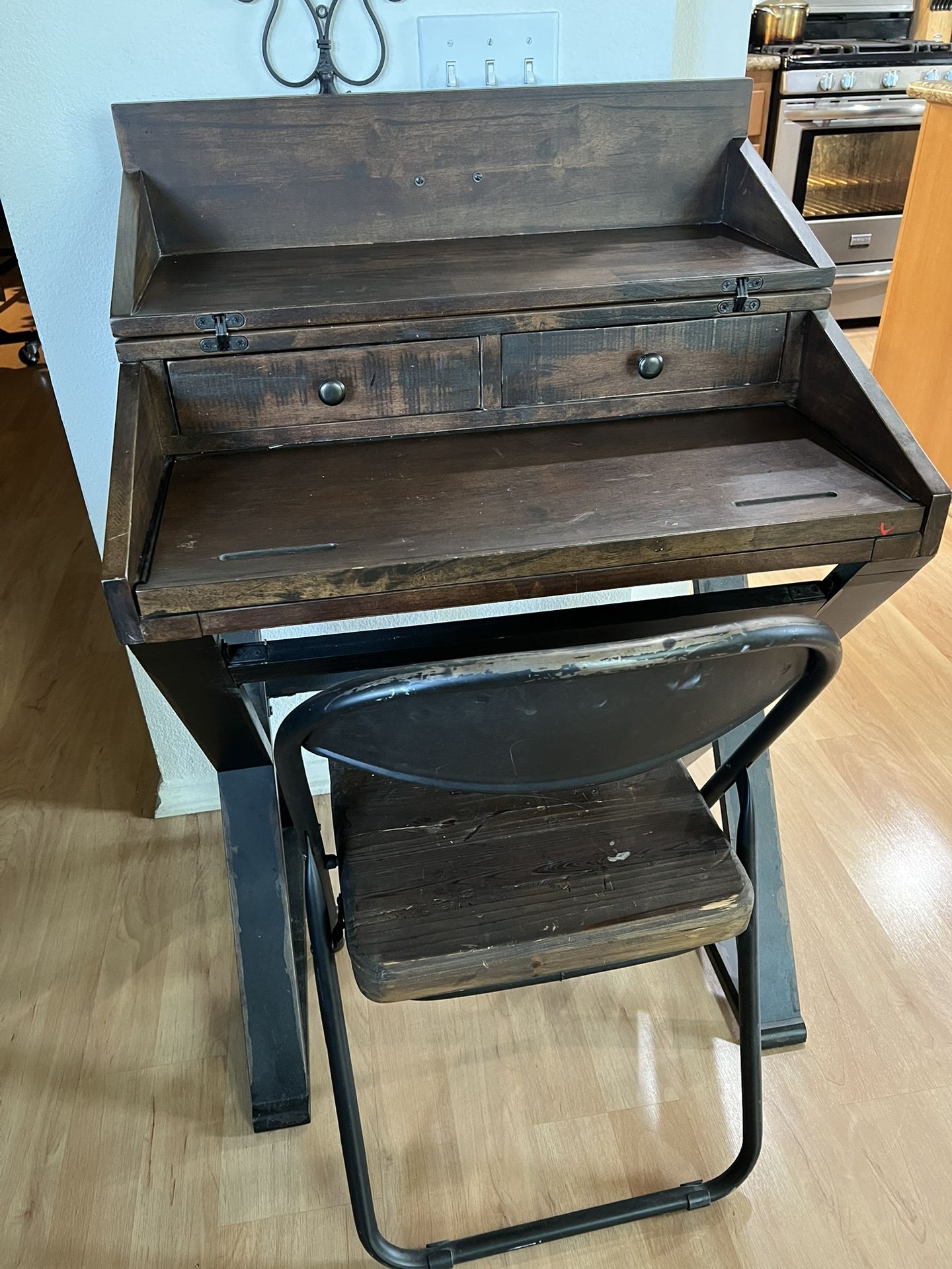 Vintage/Rustic Secretary Desk w/chair