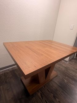 LITTLE TREE 47 Inches Dining Table for 4, Modern Dining Room Tables, Brown Rectangle Kitchen Table
