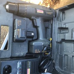Nice High Powered Craftsman Drill In Karrie In Case With Batteries And Chargers Only $50