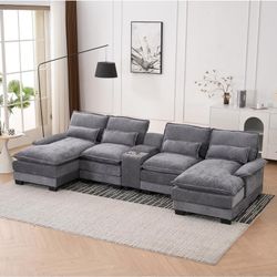 Large Modular Sectional Sofa – Gray  Brand New in box