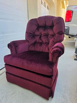 Vintage Velvet Swivel Rocker Accent Chair