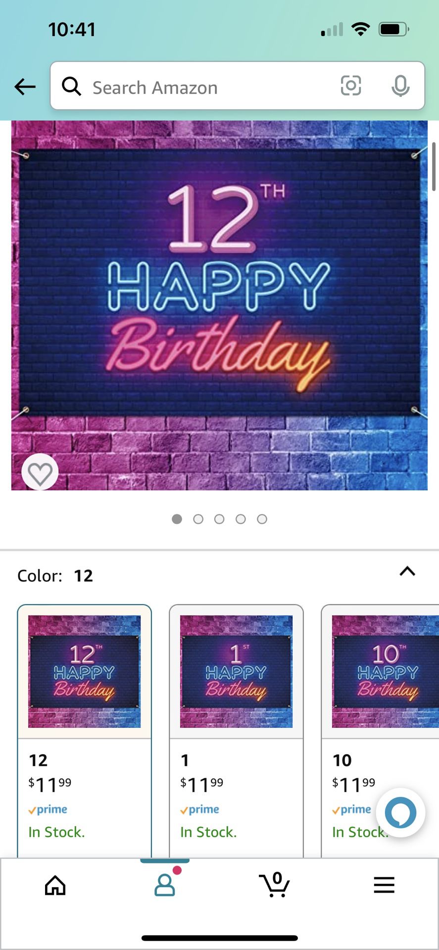 12th Birthday Banner, Neon Theme 