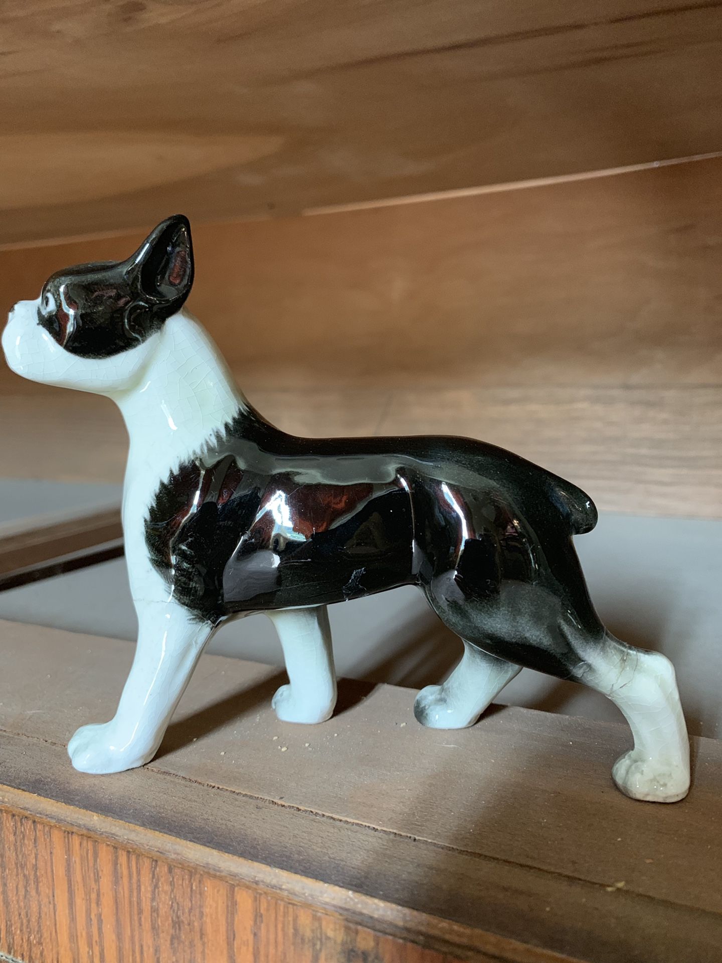 Vintage porcelain Boston terrier figurine- made in Japan