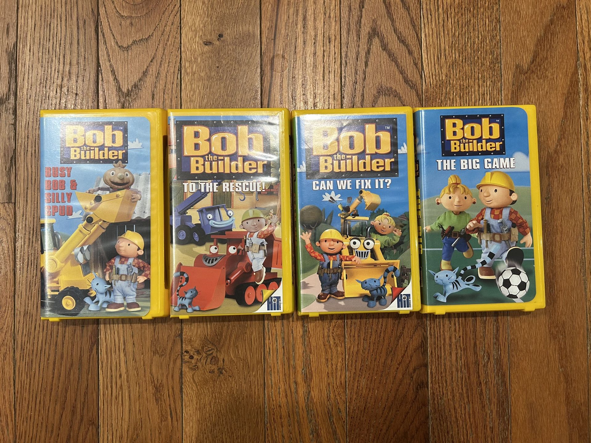 Bob the Builder VHS Tapes Lot 4 Hard Yellow Case Preowned