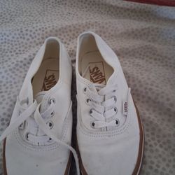 White Canvas Sneakers Vans Size 5.0