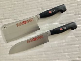 2 NEW Professional Chef Cutlery Zwilling J.A.Henckels Cleaver & Santoku Knofe Stainless Steel