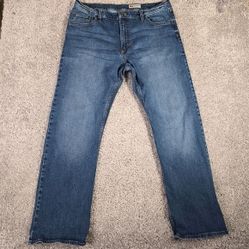 Wrangler Mens Bootcut Jeans 36x32 [Fits 34x31] Blue Relax Workwear Western Rodeo

