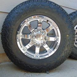 4  New 17X9 Chrome Gear Offroad  285 70 17 Nitto Nomad Grappler Tires *4PLY* *6LUG*"CHEVY*FORD* *TOYOTA*