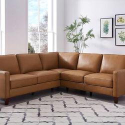 West Park Top Grain Leather Sectional