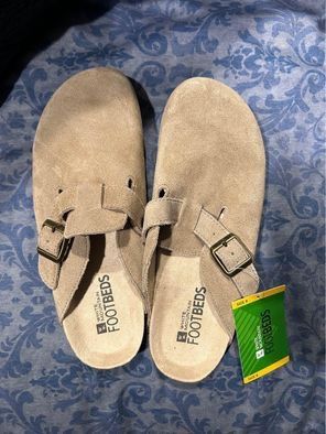 Suede White Mountain Footbeds Female Leather Clog Size 8