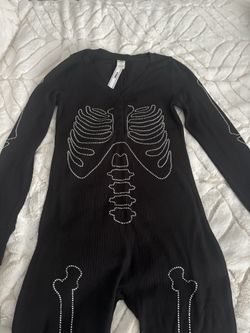 Victoria’s Secret PINK snap up onesie in size Medium featuring Diamante skeleton