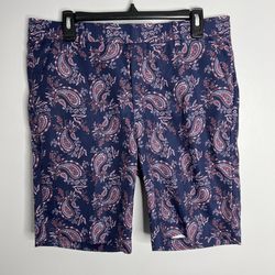 G/fore Printed Paisley Golf Shorts Mens 33 Purple Performance G4