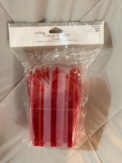 New Red & White Stripe Treat Boxes 4 Count