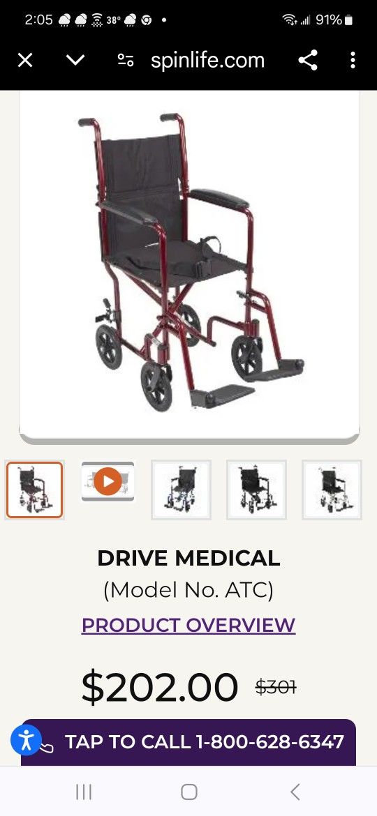 Lightweight Drive Wheelchair perfect Condition