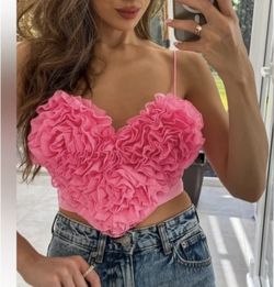 ZARA NWT Voluminous Heart Crop Top Woman’s
