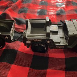 1973 EMPIRE US Army Jeep & Trailer plastic toy truck 