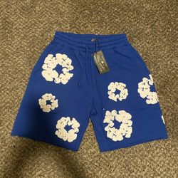 Blue Denim Tear Shorts 
