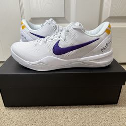 Nike Kobe 8 Protro Lakers Home White Purple’s
