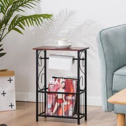Bathroom table and magazine storage