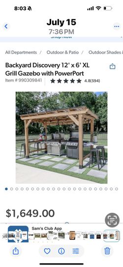 Backyard Discovery 12' x 6' XL Grill Gazebo 