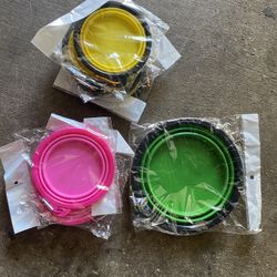 4pc Yellow 350ml Portable Collapsible Dog Bowl for Travel,3pc Pink,1pc Green 1500Ml for Dogs/Cats 