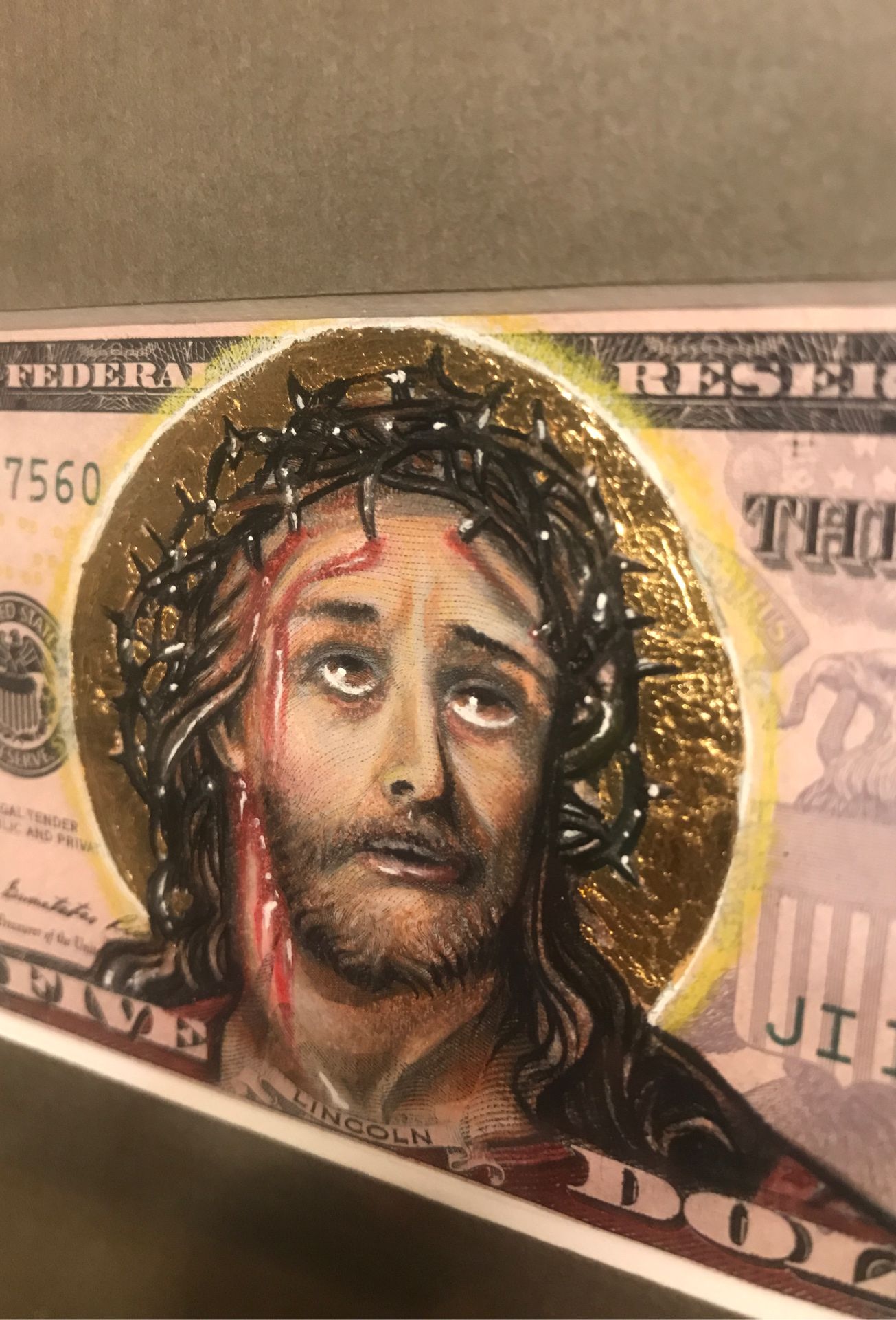 Jesus Christ with Gold leaf halo