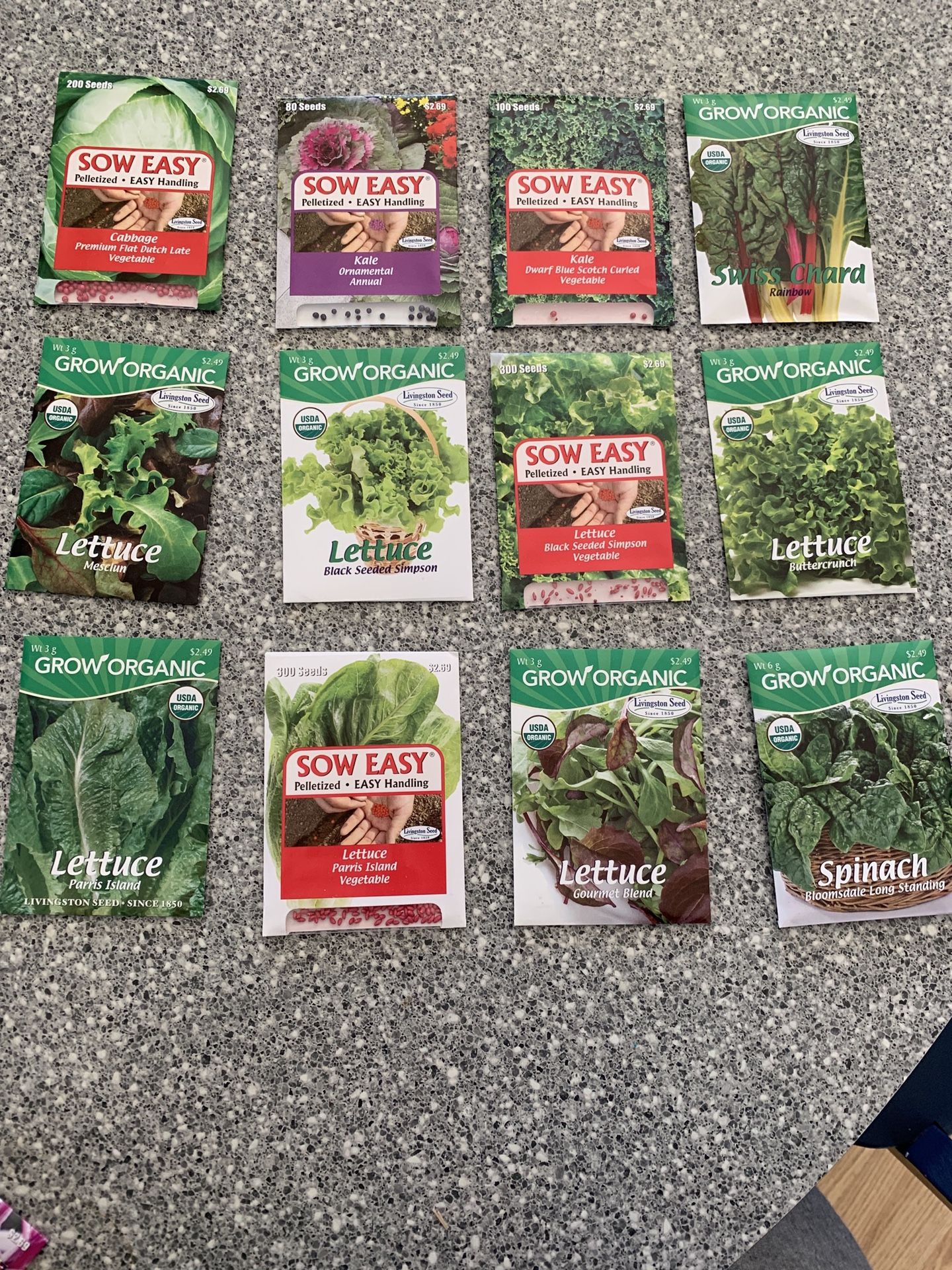 Packets of seeds Flowers, Fruits, Vegetables, Herbs (price is per packet)