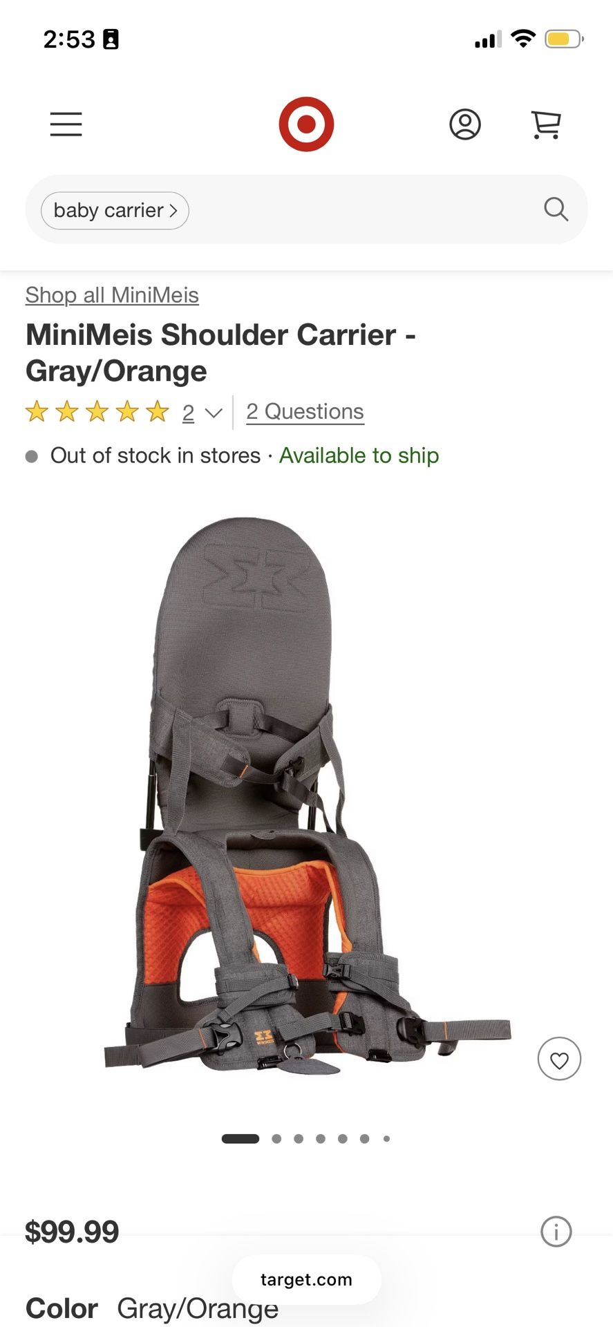 Minimeis Shoulder Carrier 6 Months - 4 Years