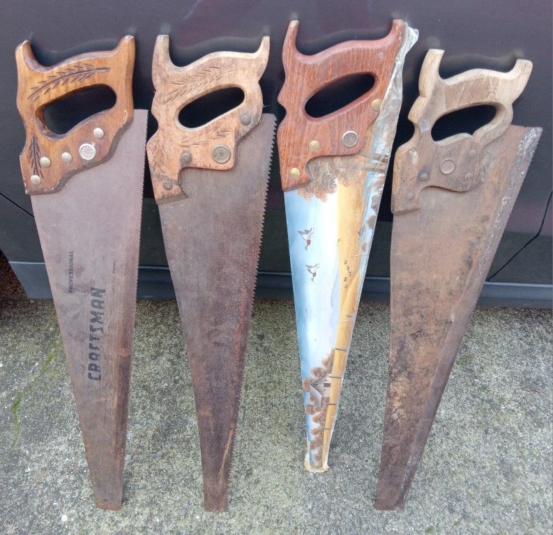 Four Vintage Hand Saws